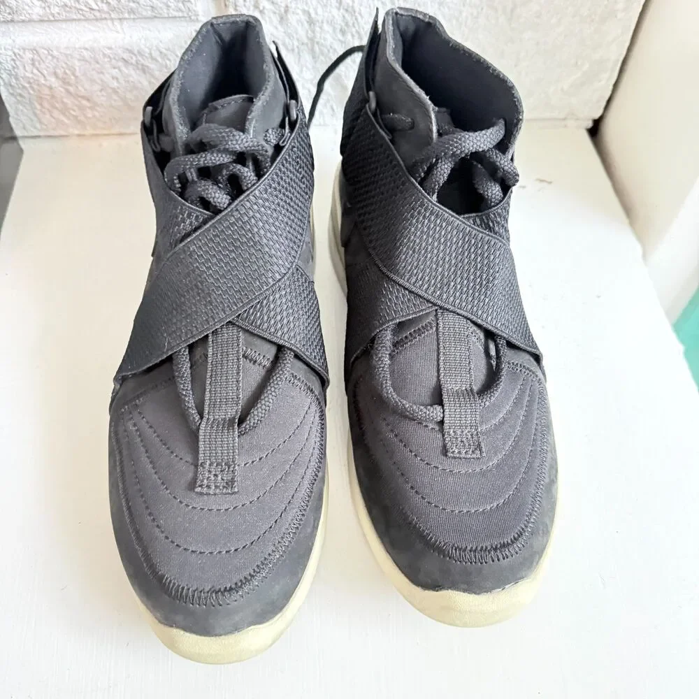 Nike Air 180 Fear of God Black Criss Cross Sneaker Strap Boys Women's Size 5